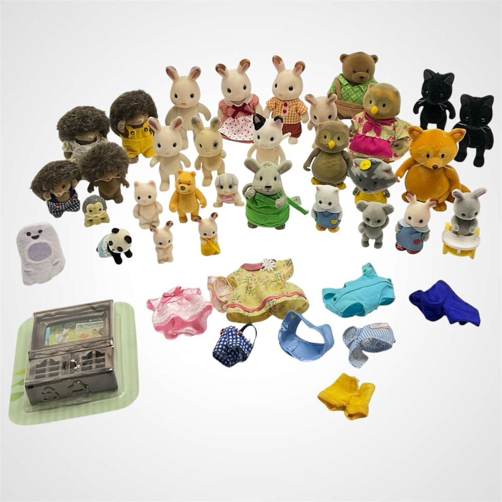 Lot Of Vintage Calico Critters Lot Sylvanian Families + New Furnitures READ